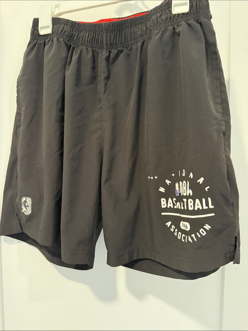 NBA Black Athletic Basketball Shorts with White Logo